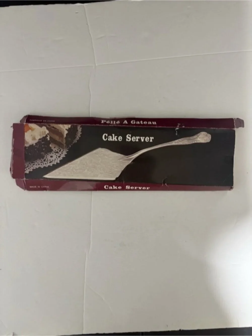 Vintage Style Cake Server Silver Tone Engraved Dessert Server w/ Box